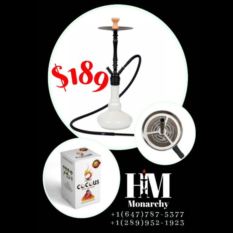 Hookah Caesar Sinfonia White – Black + Charcoal & HDM